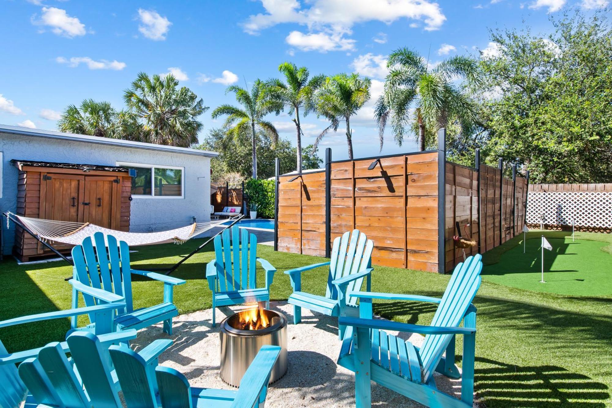 Palms Retreat! Giant Heated Pool-hottub-firepit-5min2beach-pets-ev Chgr Villa *